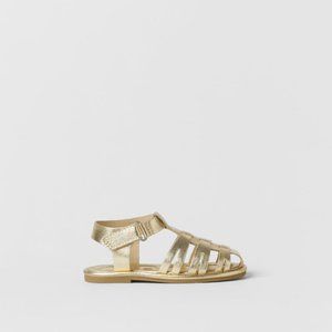 Zara Baby Golden Fisherman Sandals - NWT - Size 9.5
